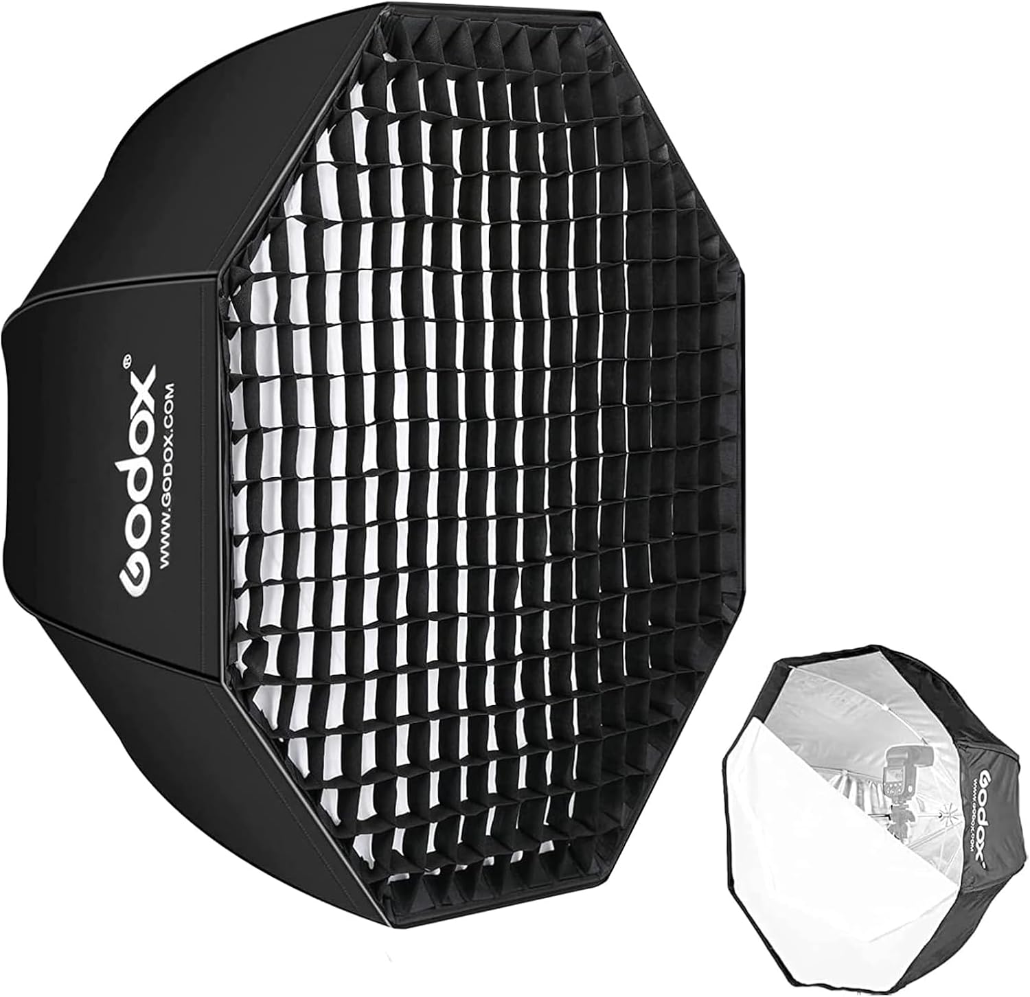 Godox Paraguas Softbox Octagonal de 47" / 120cm con Rejilla