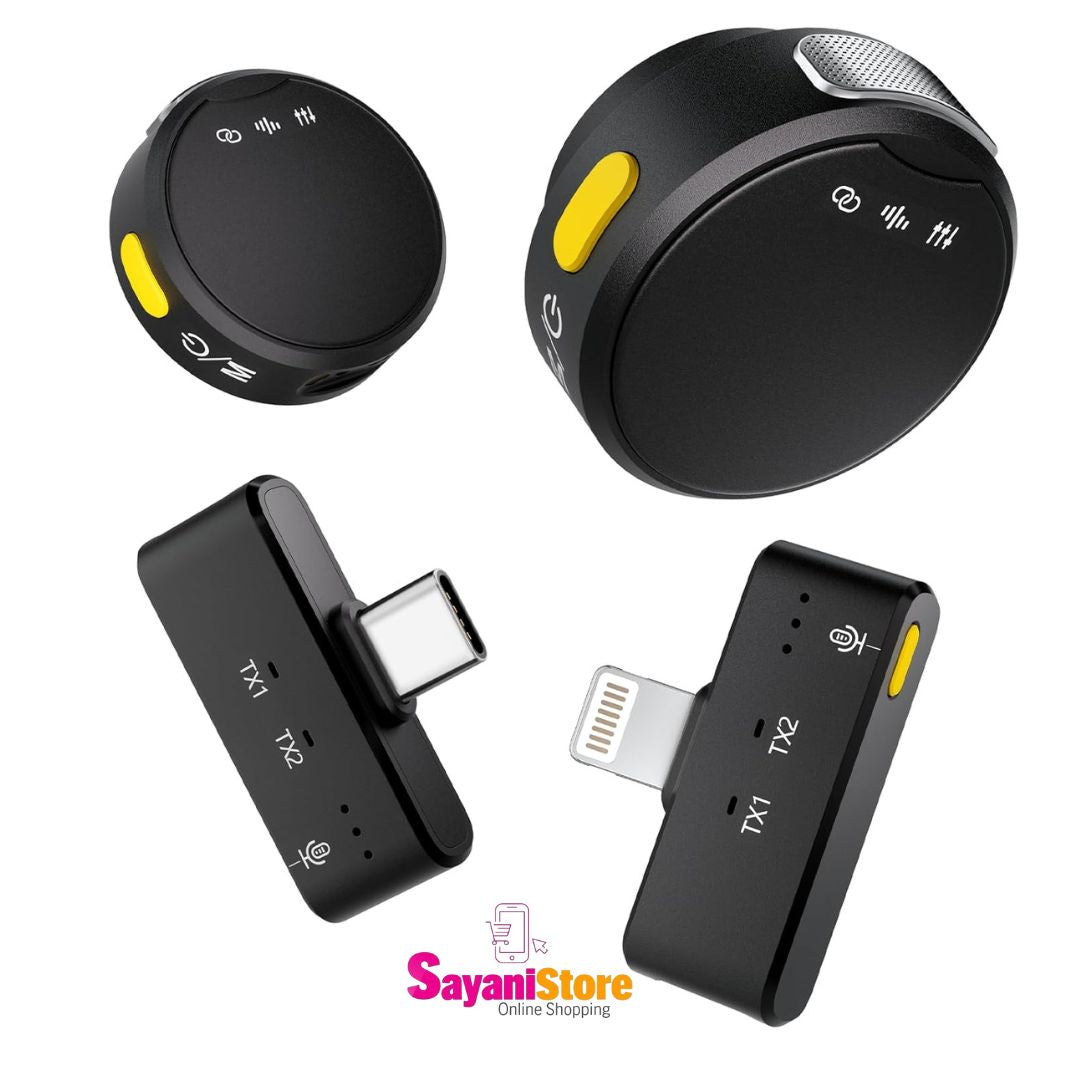 RIBIU Micrófono de solapa inalámbrico para iPhone/Android/PC.