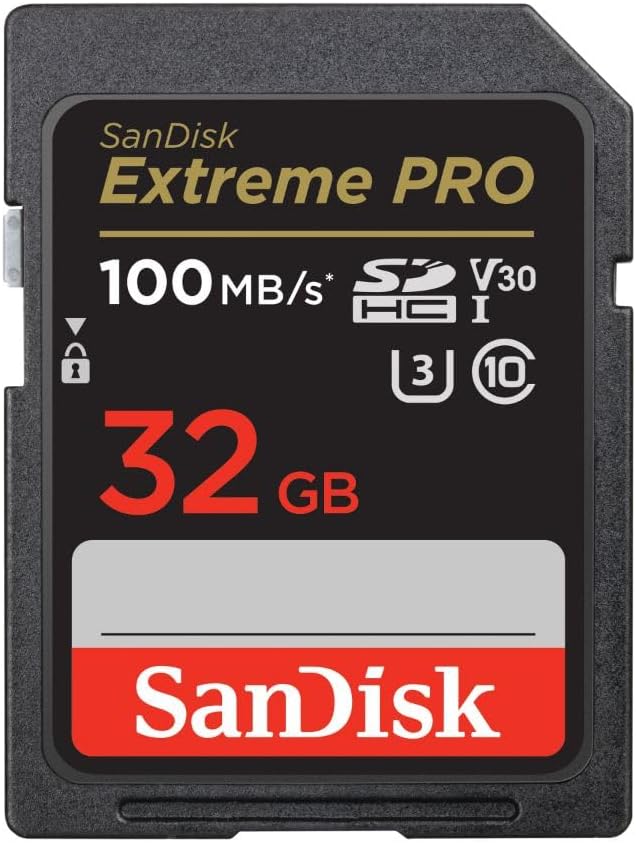 SanDisk Tarjeta de memoria SDHC UHS-I Extreme PRO de 32 GB, C10, U3, V30, 4K UHD, tarjeta SD - SDSDXXO-032G-GN4IN