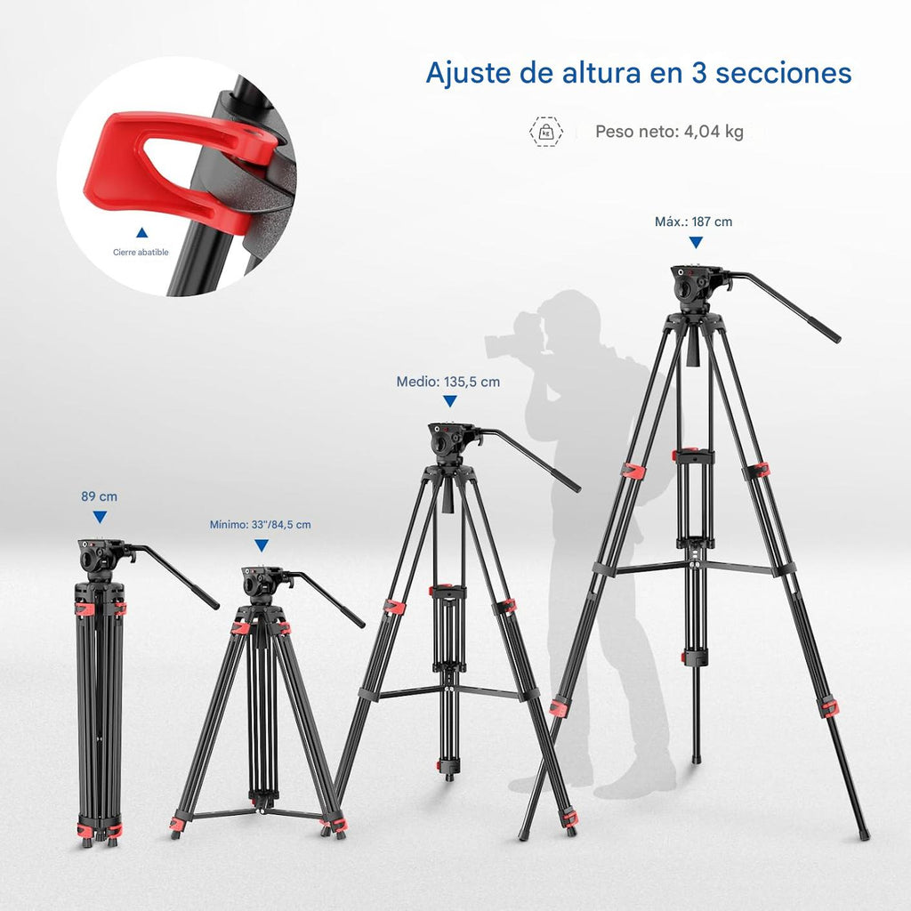 Tripode profesional de camara 74 pulgadas