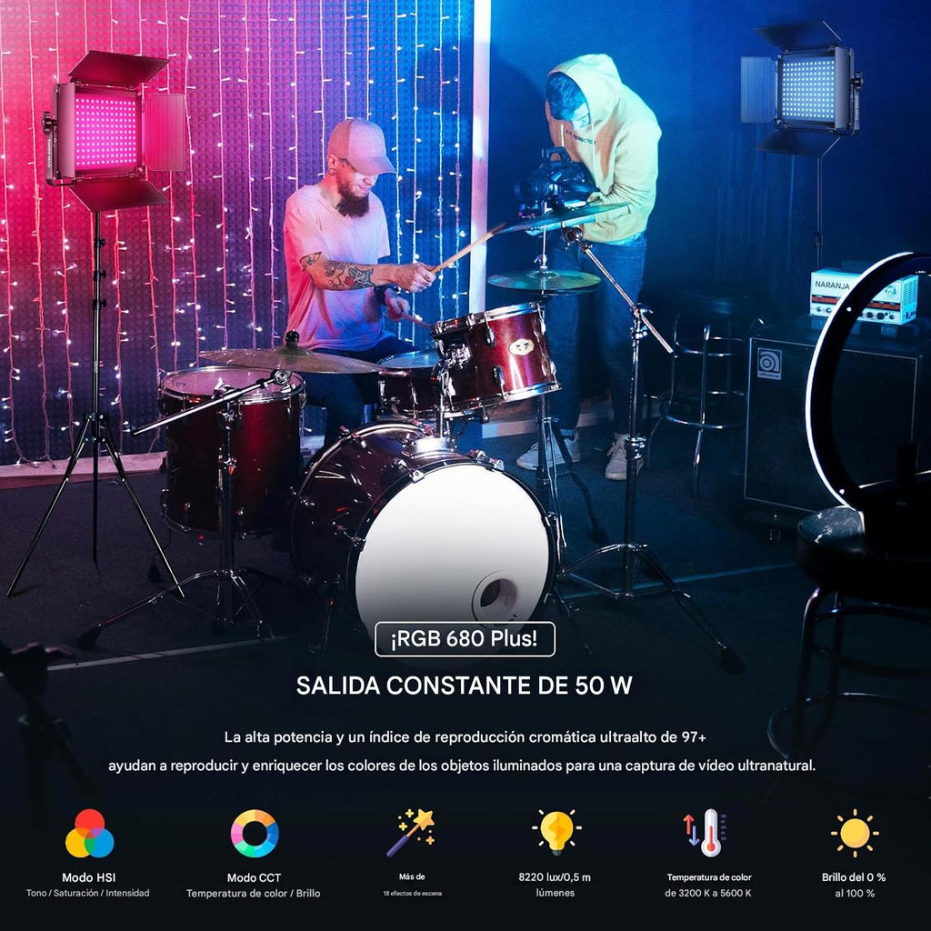 GVM - Luz de video LED RGB