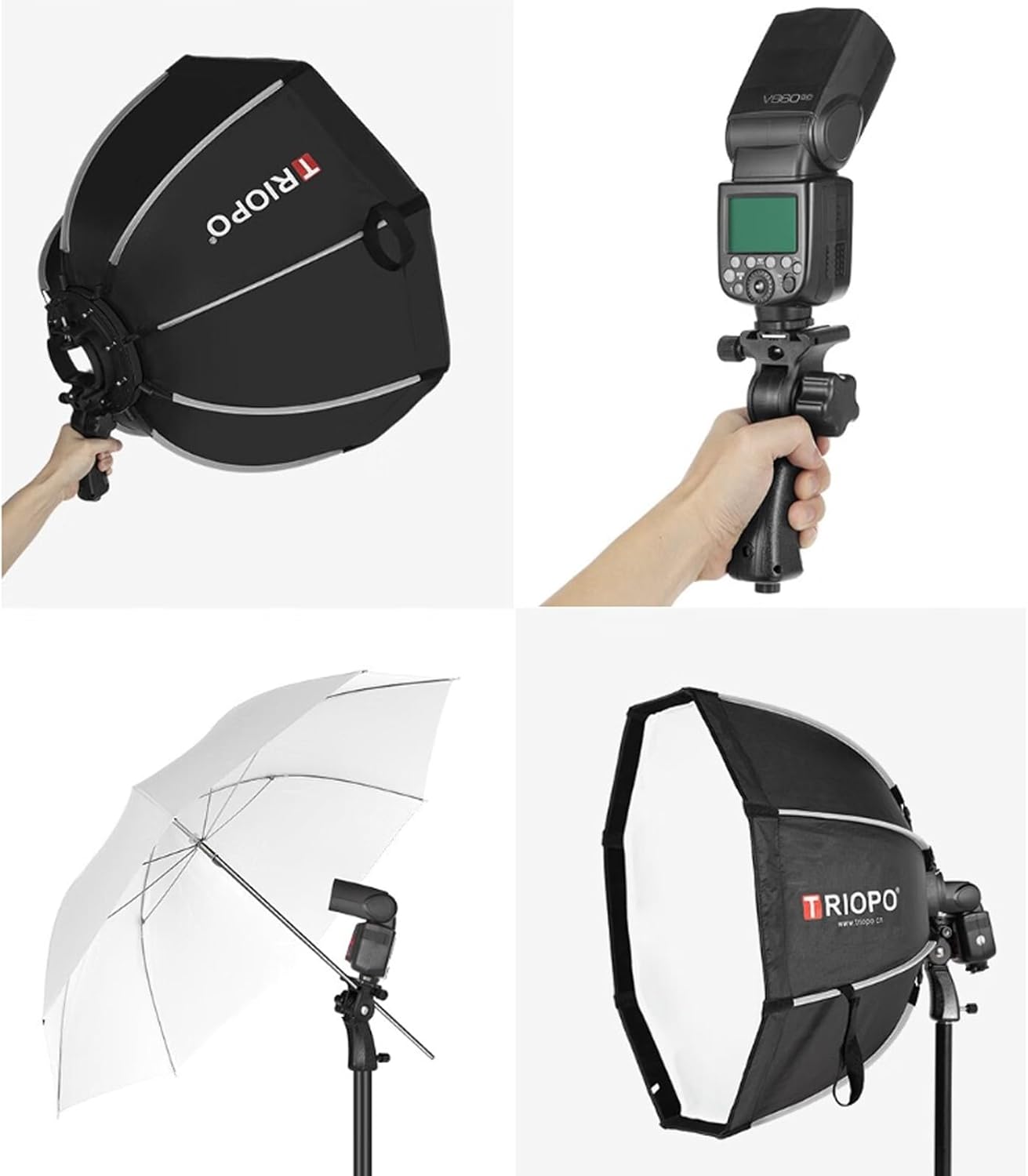 Triopo Softbox 55 cm/21.6 pulgadas, paraguas octogonal para fotografía, para Godox V860II V860III V850II V850III TT600 TT685 TT685II YN560 III IV JY-680A, etc.