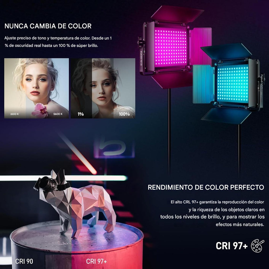 GVM - Luz de video LED RGB