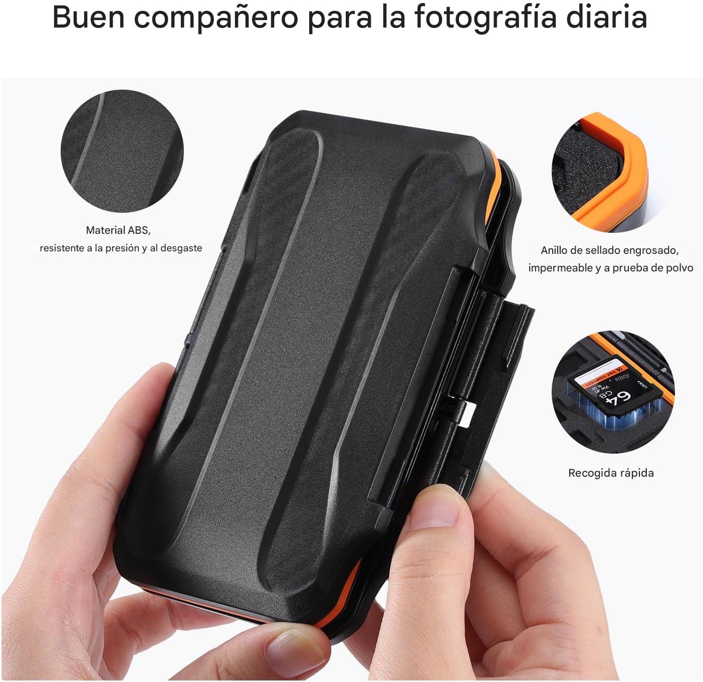 K&F CONCEPT Funda para tarjeta de memoria SD Micro SD con 36 ranuras, resistente al agua, caja de almacenamiento antigolpes para 24 tarjetas Micro SD SDXC SDHC TF y 12 tarjetas SD SDXC SDHC