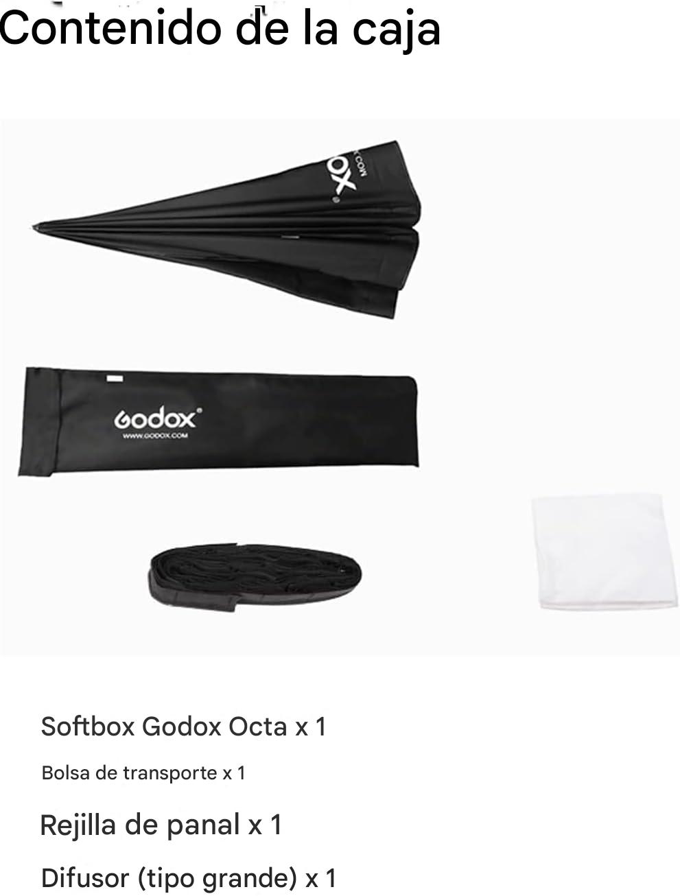 Godox Paraguas Softbox Octagonal de 47" / 120cm con Rejilla