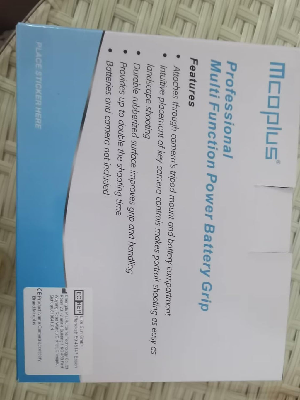 Mcoplus EOS-800D - Empuñadura vertical de batería de repuesto multifunción para EOS Rebel 800D/T7i/X9i/77D/9000D