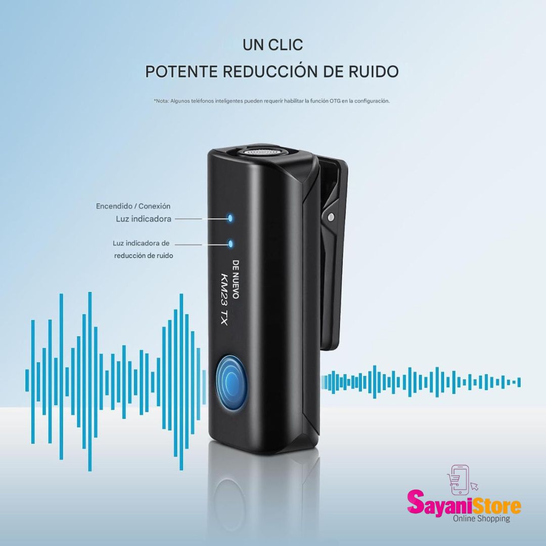 NEEWER Micrófono Lavalier Inalámbrico para iPhone Android Tablet PC Laptop Rango de 40m/131ft