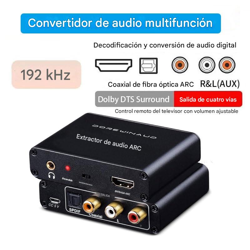 Convertidor de extractor de audio HDMI ARC, convertidor DAC de 192 KHz