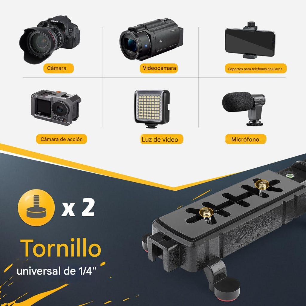 Estabilizador de Video con Empuñadura Estabilizadora Manual con Soporte de Zapata Fría para Todas las Cámaras y Videocámaras DSLR