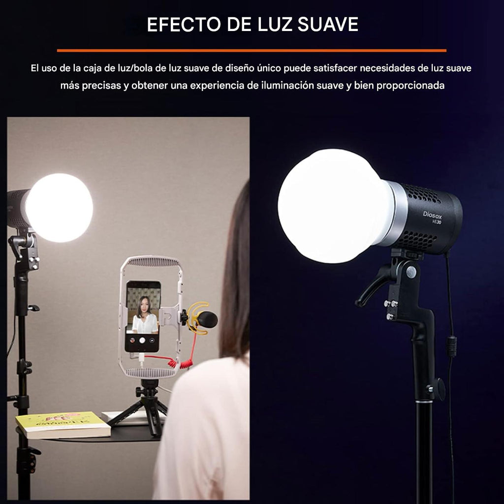Godox ML-CD15 Diffusion Dome Flash Difusor Modificador, Difusor de luz suave plegable con 3 adaptadores para AD200 AD200Pro V1 TT685 V860III TT600 AD300Pro AD400PRO Speedlight, ML30 ML60 Video Lights