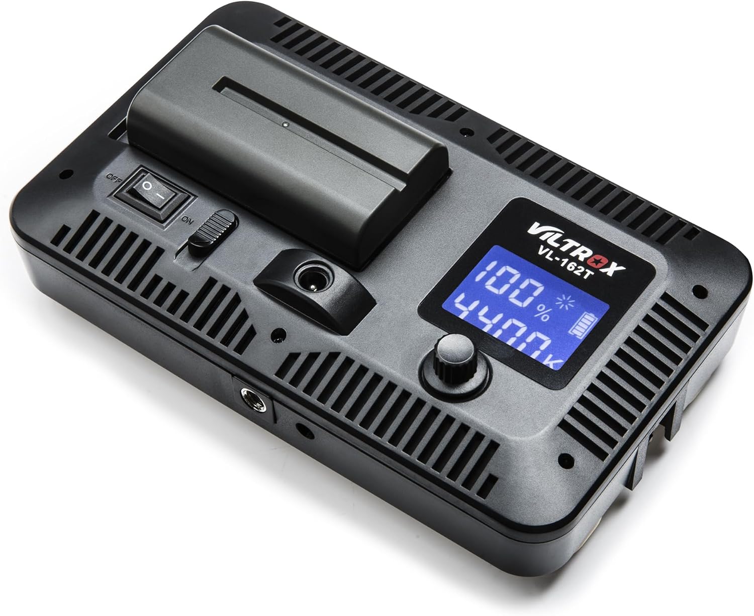 VILTROX VL-162T CRI95+ Luz de video LED, panel de luz de foto portátil regulable para cámara DSLR videocámara con batería, cargador, alto brillo, 3300K-5600K bicolor, filtro blanco y pantalla LCD