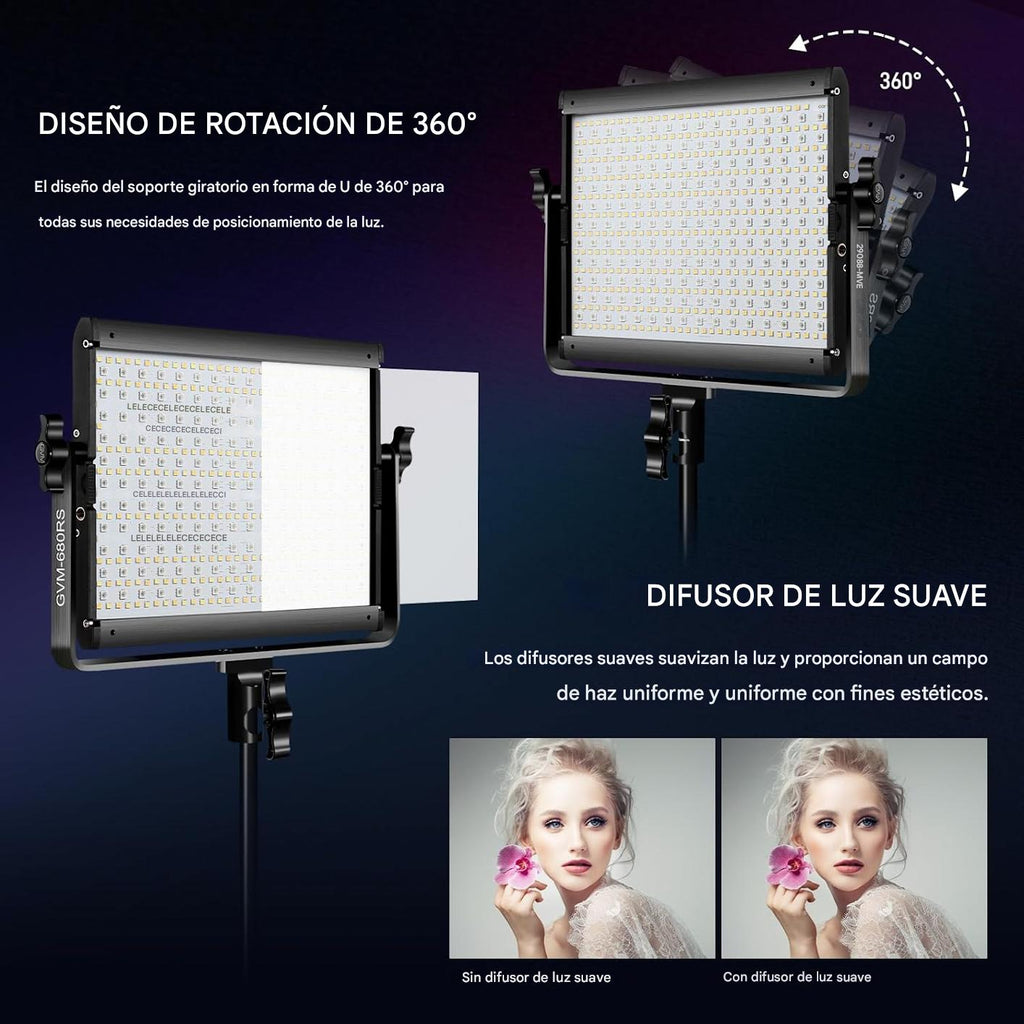 GVM - Luz de video LED RGB