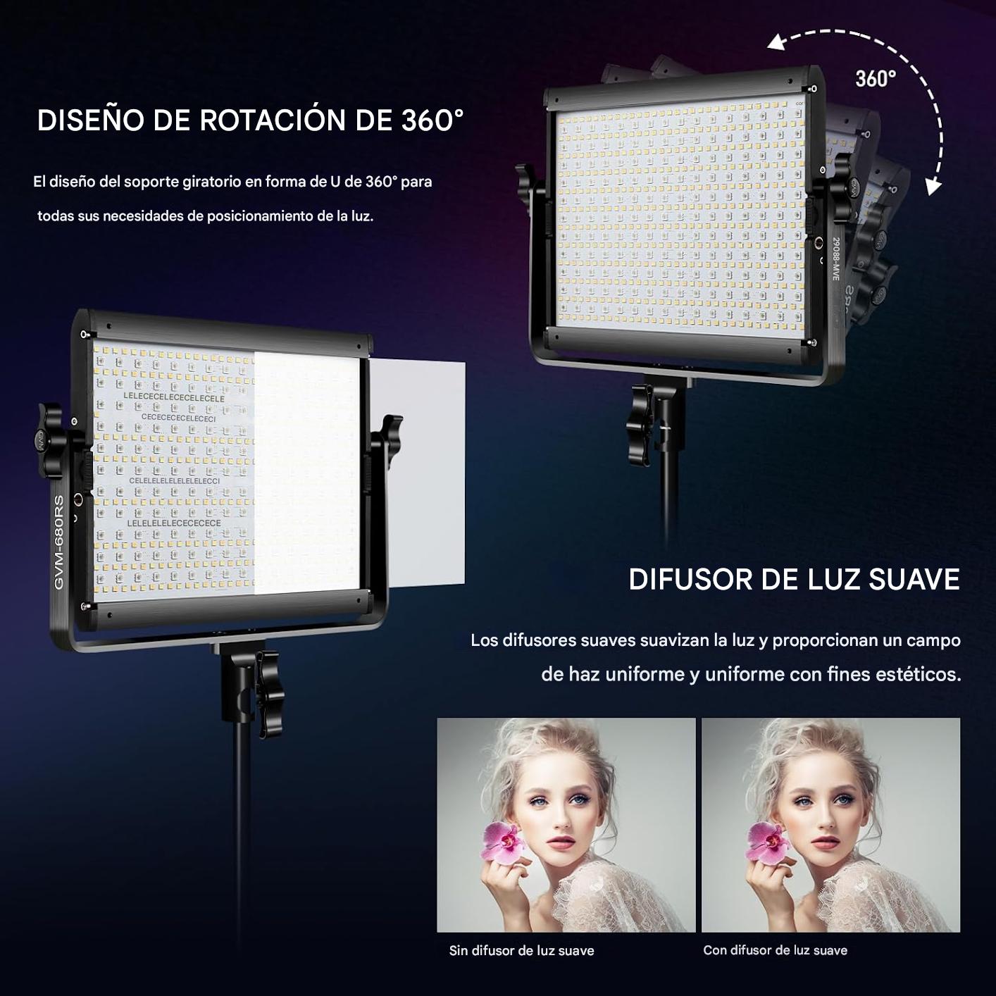 GVM - Luz de video LED RGB
