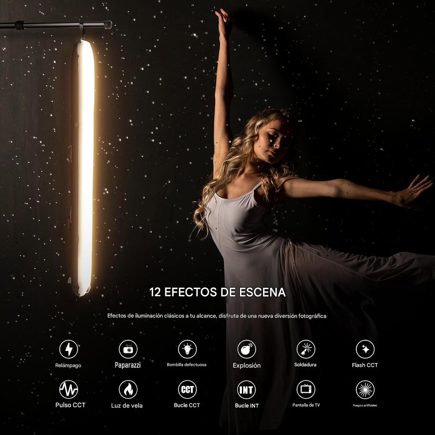 Luz de relleno LED portátil básica de 21W, 35.5"/90cm, iluminación bicolor inflable. NEEWER
