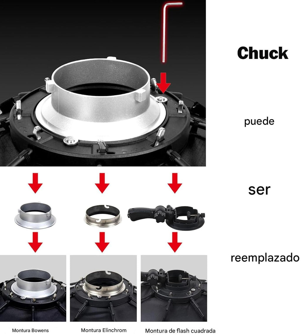 Triopo Softbox 55 cm/21.6 pulgadas, paraguas octogonal para fotografía, para Godox V860II V860III V850II V850III TT600 TT685 TT685II YN560 III IV JY-680A, etc.