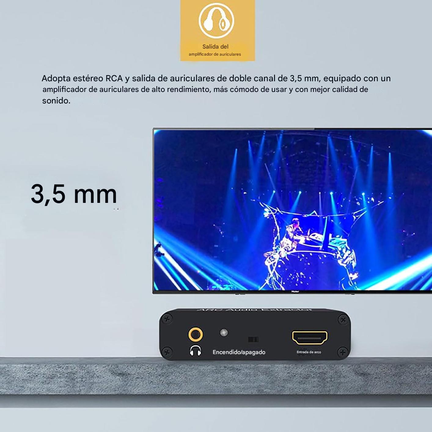 Convertidor de extractor de audio HDMI ARC, convertidor DAC de 192 KHz