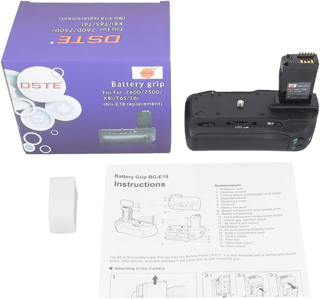 DSTE Pro BG-E18 – Grip Vertical para Canon LP-E17.