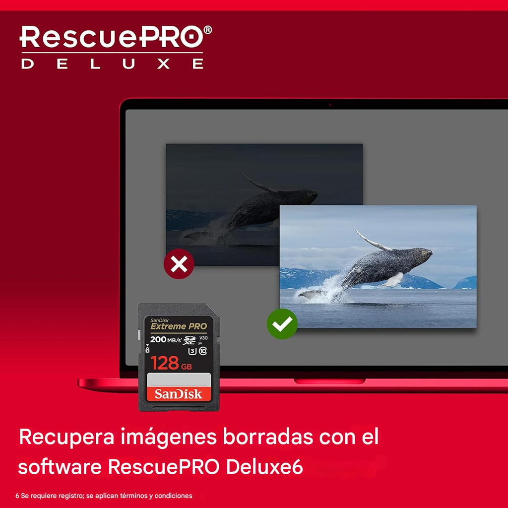 SanDisk Tarjeta de memoria Extreme PRO SDXC UHS-I de 128 GB - C10, U3, V30, 4K UHD, tarjeta SD - SDSDXXD-128G-GN4IN
