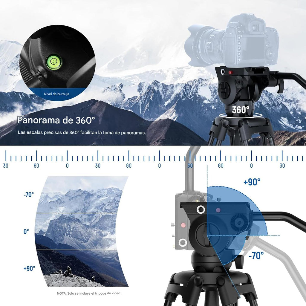 Tripode profesional de camara 74 pulgadas