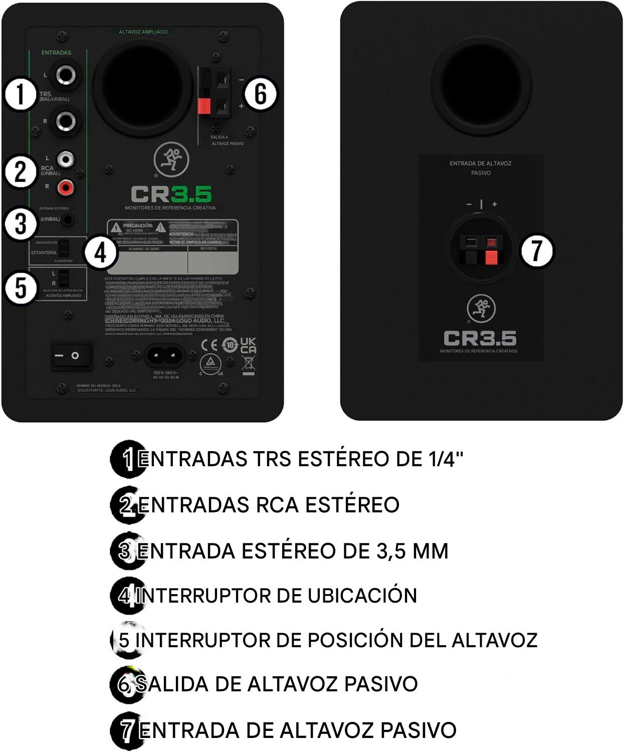 Mackie CR3.5 - Monitores de estudio de referencia creativa de 3.5