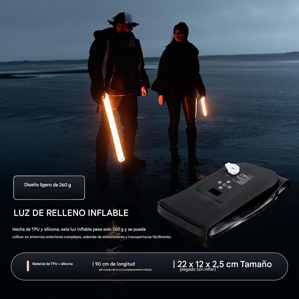 Luz de relleno LED portátil básica de 21W, 35.5"/90cm, iluminación bicolor inflable. NEEWER