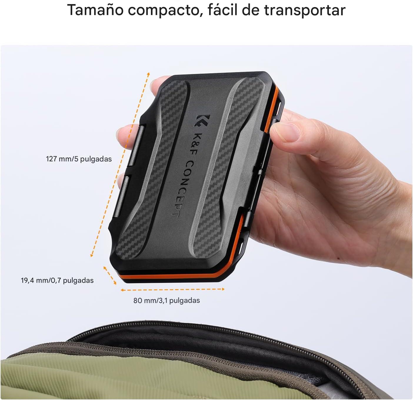 K&F CONCEPT Funda para tarjeta de memoria SD Micro SD con 36 ranuras, resistente al agua, caja de almacenamiento antigolpes para 24 tarjetas Micro SD SDXC SDHC TF y 12 tarjetas SD SDXC SDHC