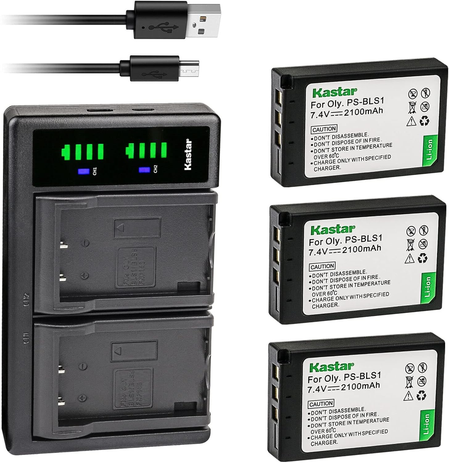 Baterías y Cargador para BLS-1. Olympus