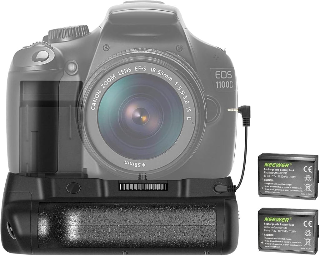 Neewer Empuñadura Vertical de Batería y Baterías LP-E10. Canon