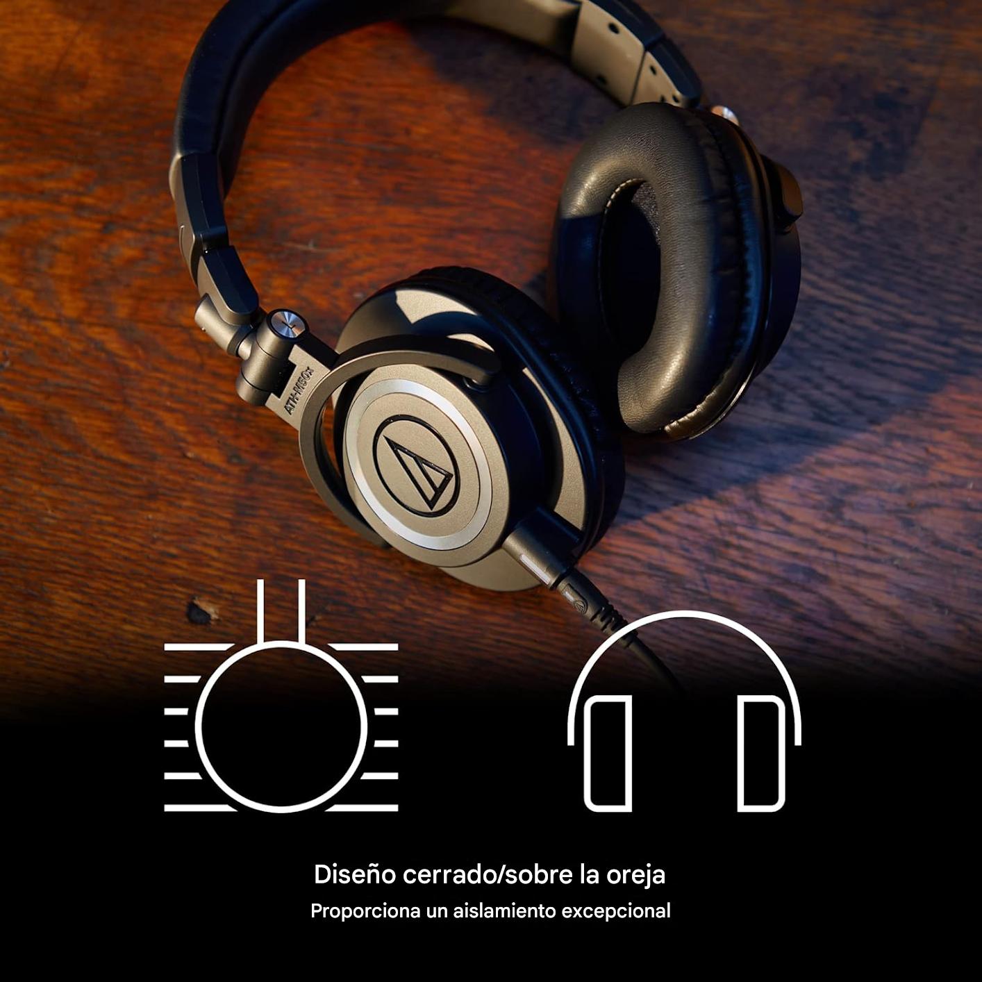 Audio-Technica ATH-M50X - Auriculares profesionales para monitor de estudio