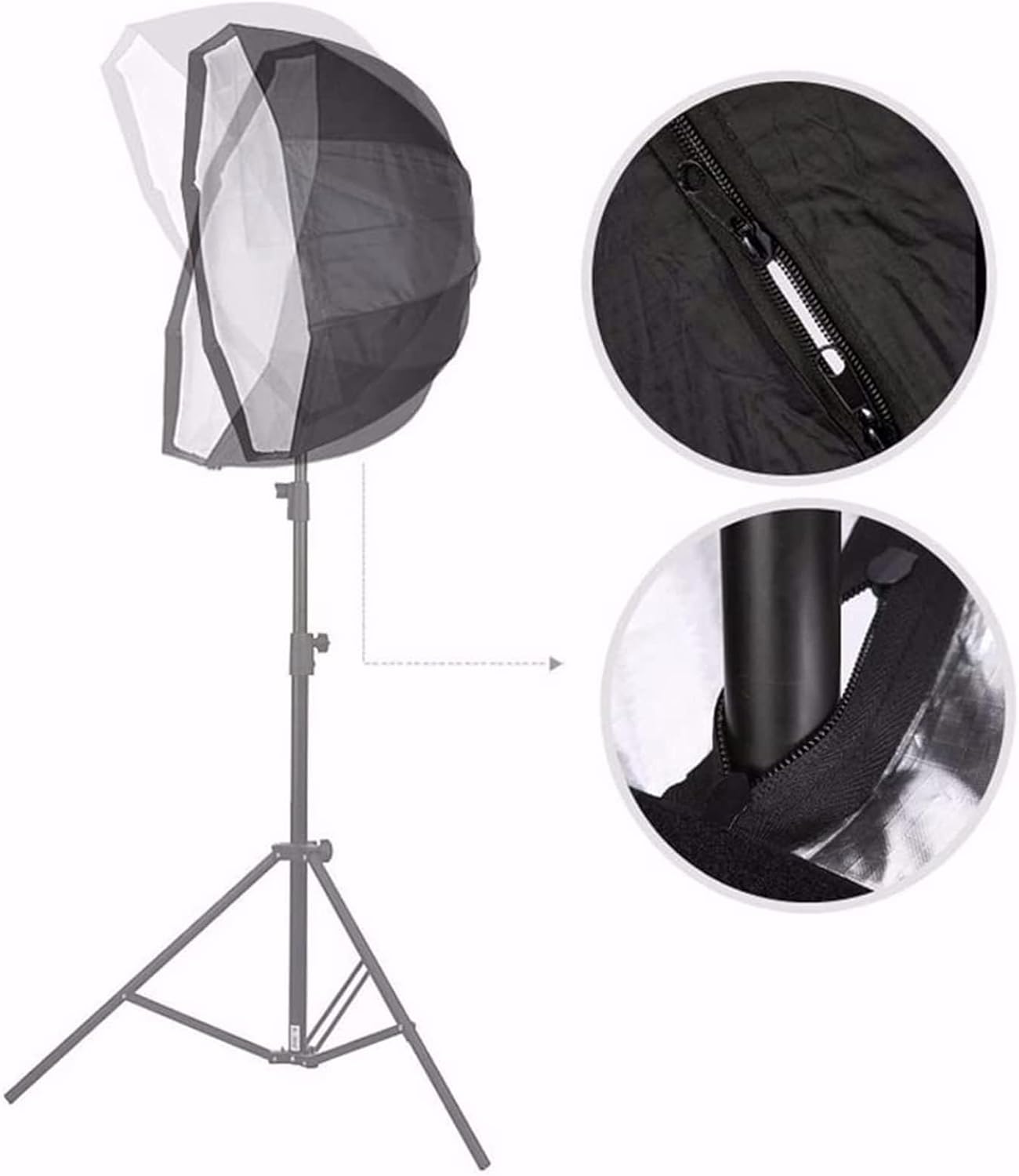 Godox Paraguas Softbox Octagonal de 47" / 120cm con Rejilla