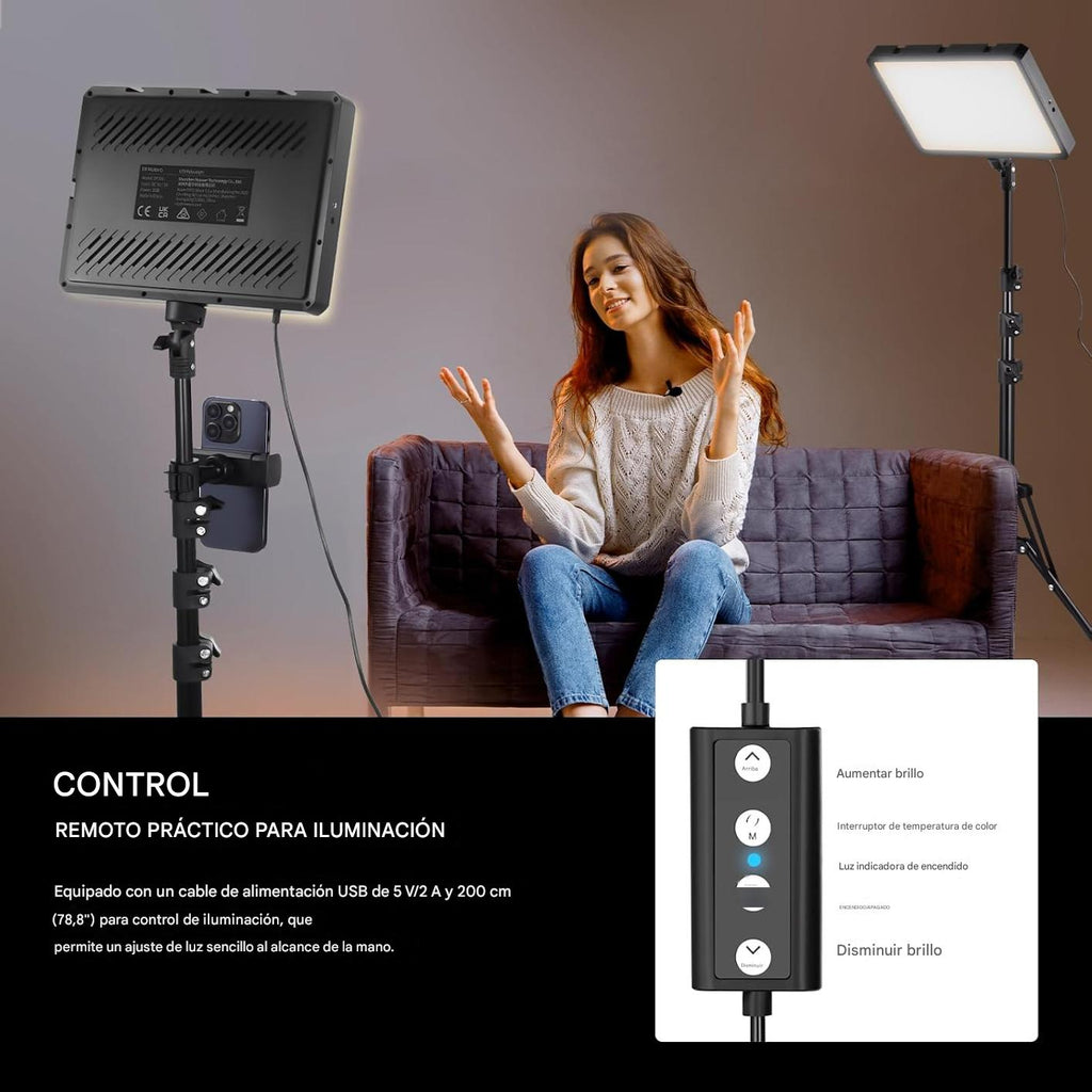 NEEWER BASICS Juego de 2 paneles de luz LED