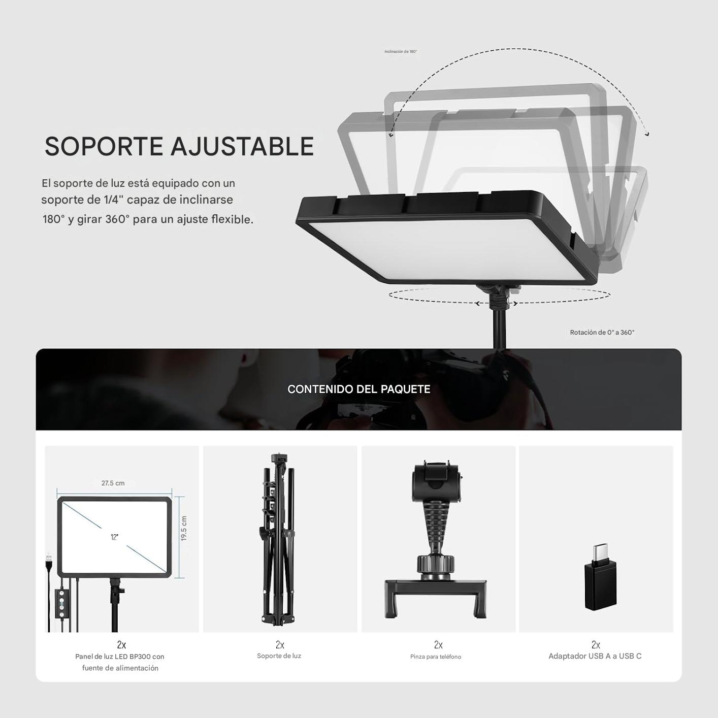 NEEWER BASICS Juego de 2 paneles de luz LED