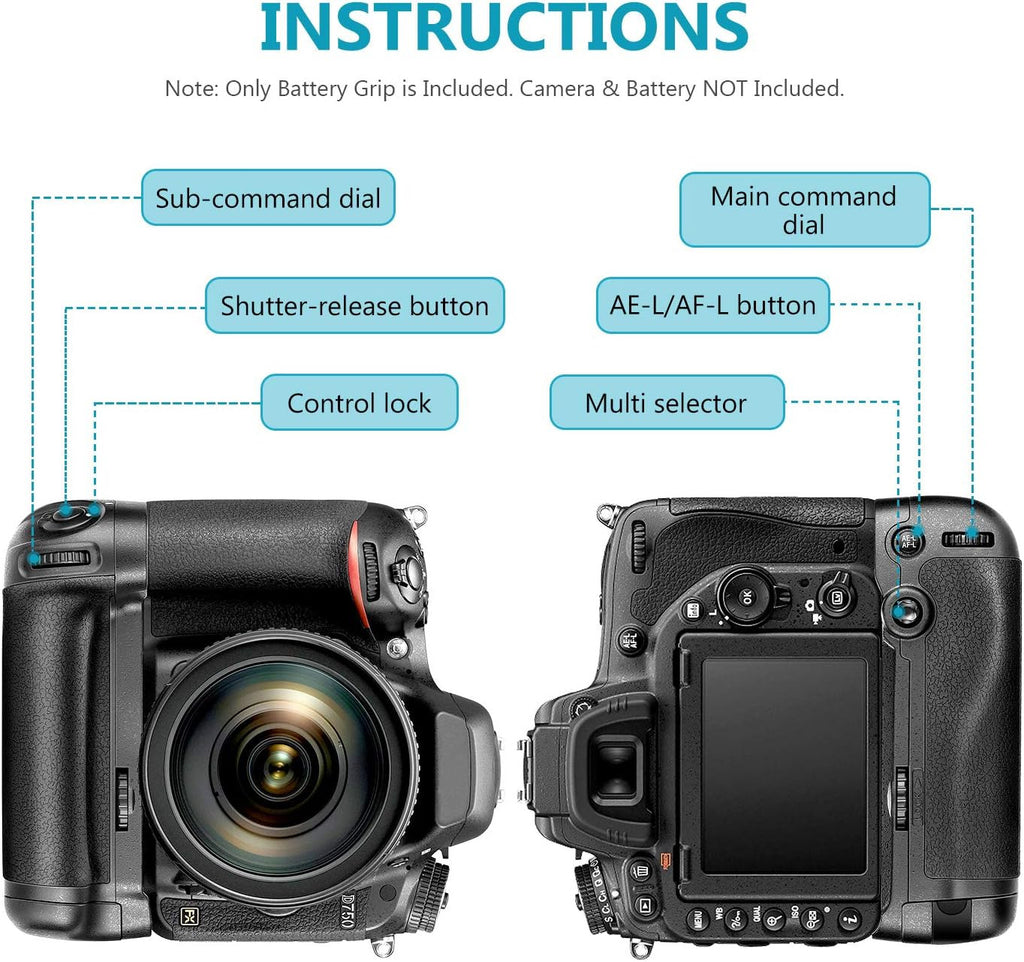 Empuñadura de repuesto para Nikon MB-D16(EN-EL15) Neewer